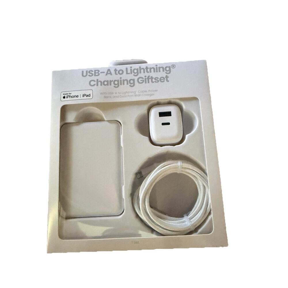 USB A To LTNG Charging Set , Power Bank , Dual Port, 5000mAh